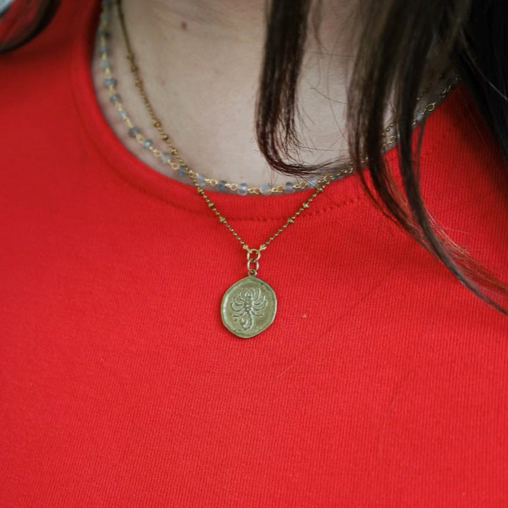 Zodiac: Amulet Talisman with Labradorite Double Chain – Santore