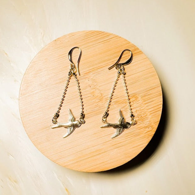 Silver Bird Earring