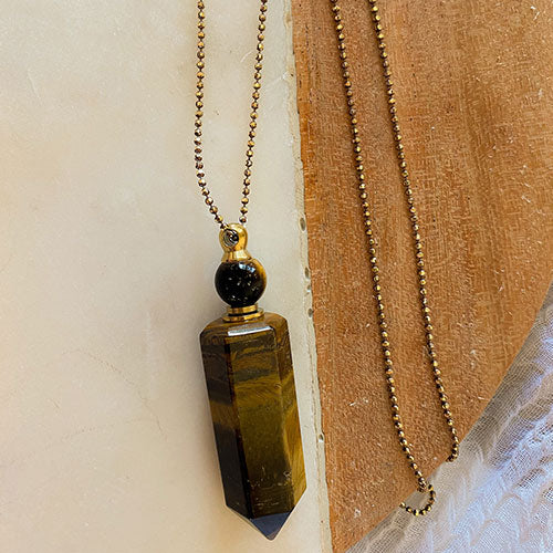 Crystal Essential Oil Holder Necklace