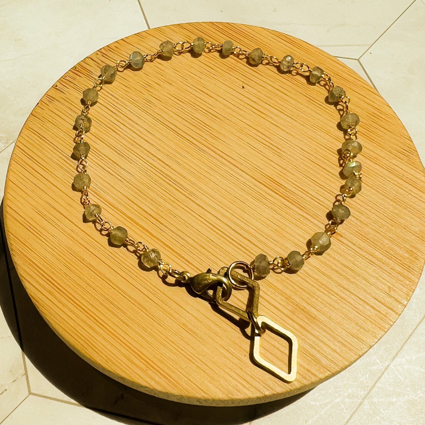 Rosary Chain Bracelet - Pyrite or Labradorite