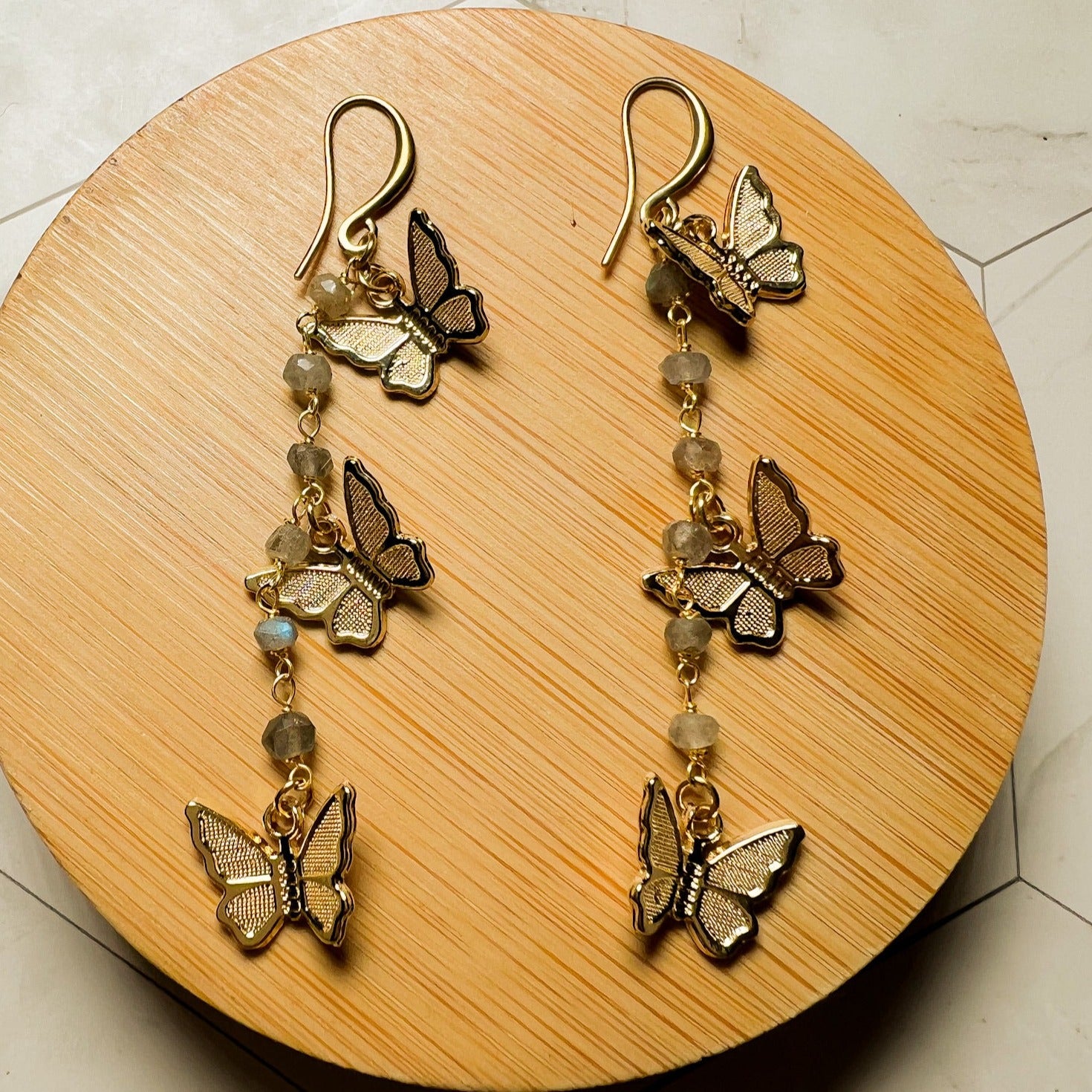 Psyche: Tiny Butterfly Dangle Earrings