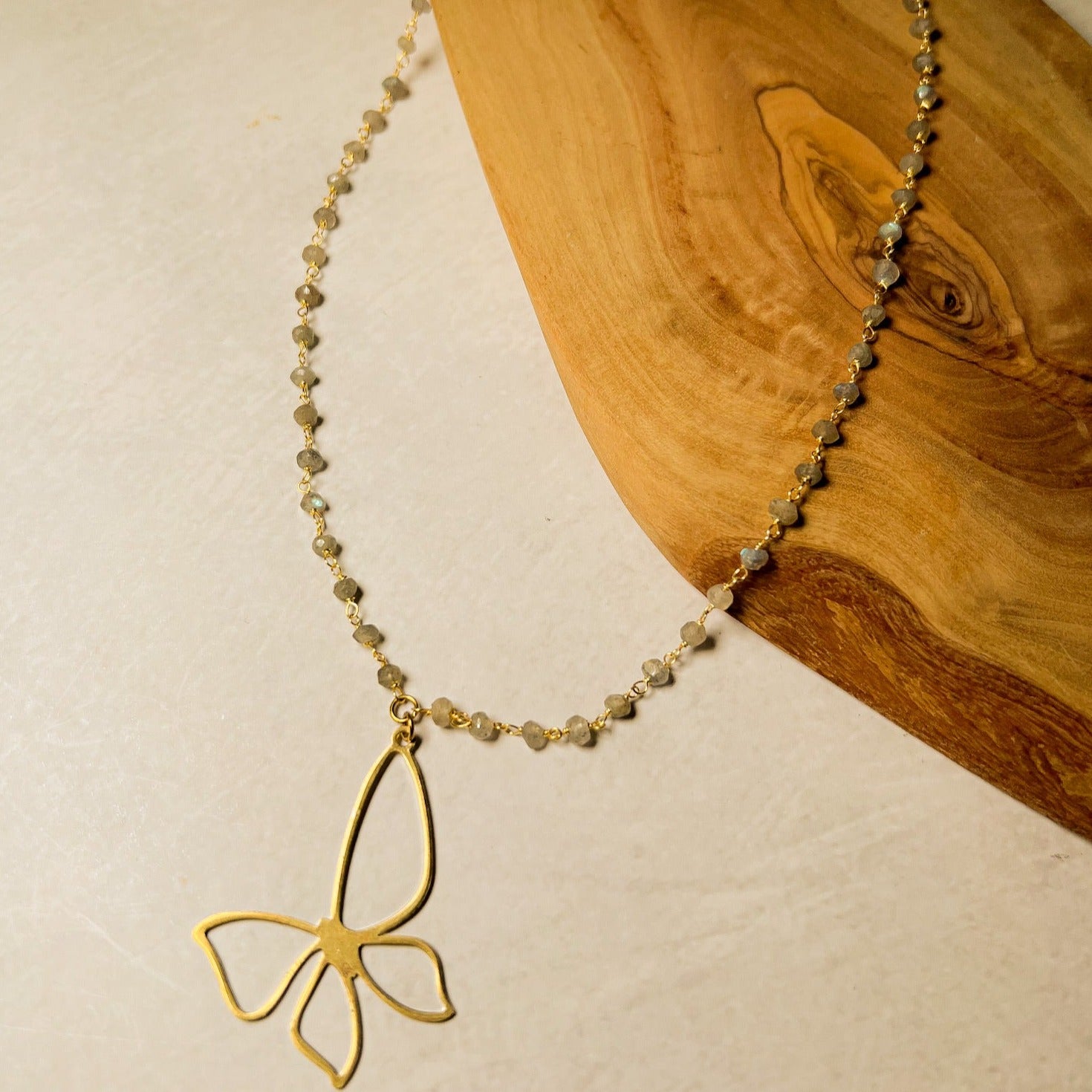 Belora: Butterfly Gemstone Necklace