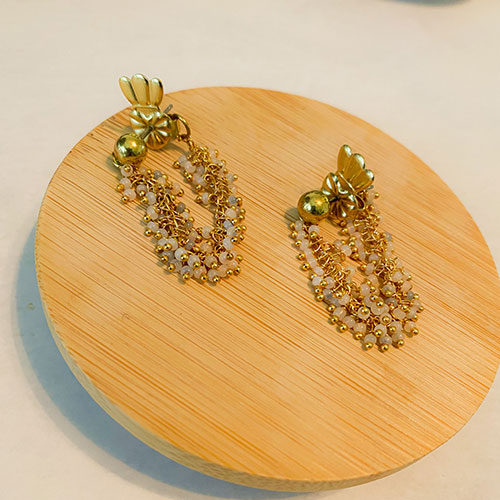 Cluster Pearl Post Earrings