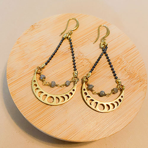 Crescent Moon Phase Earrings