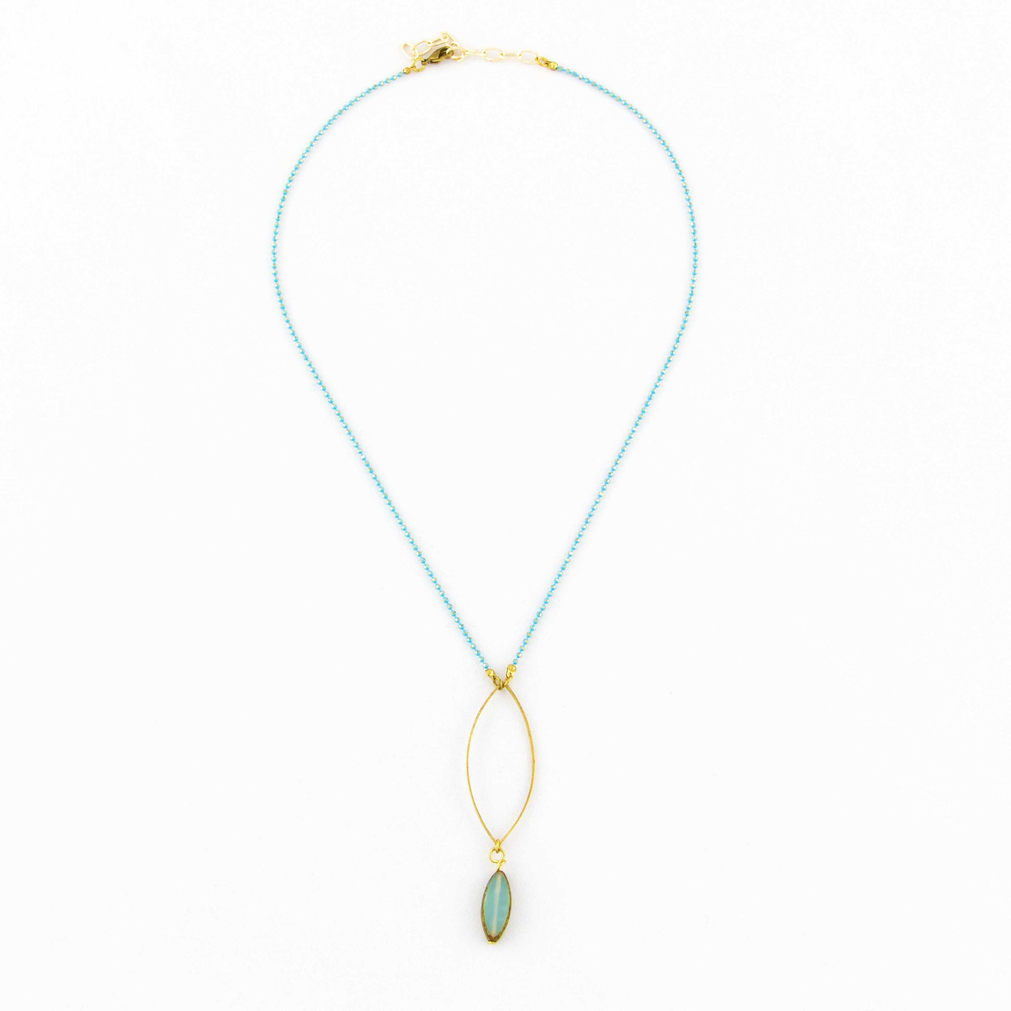 Lyra Necklace: Turquoise Marquise Necklace