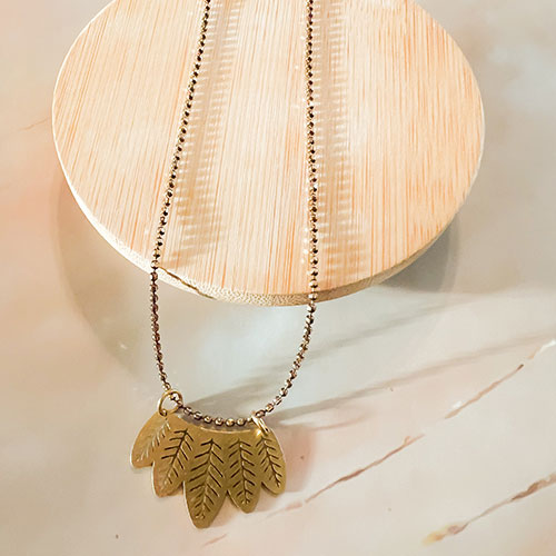 Fawn: Feather Fan Necklace