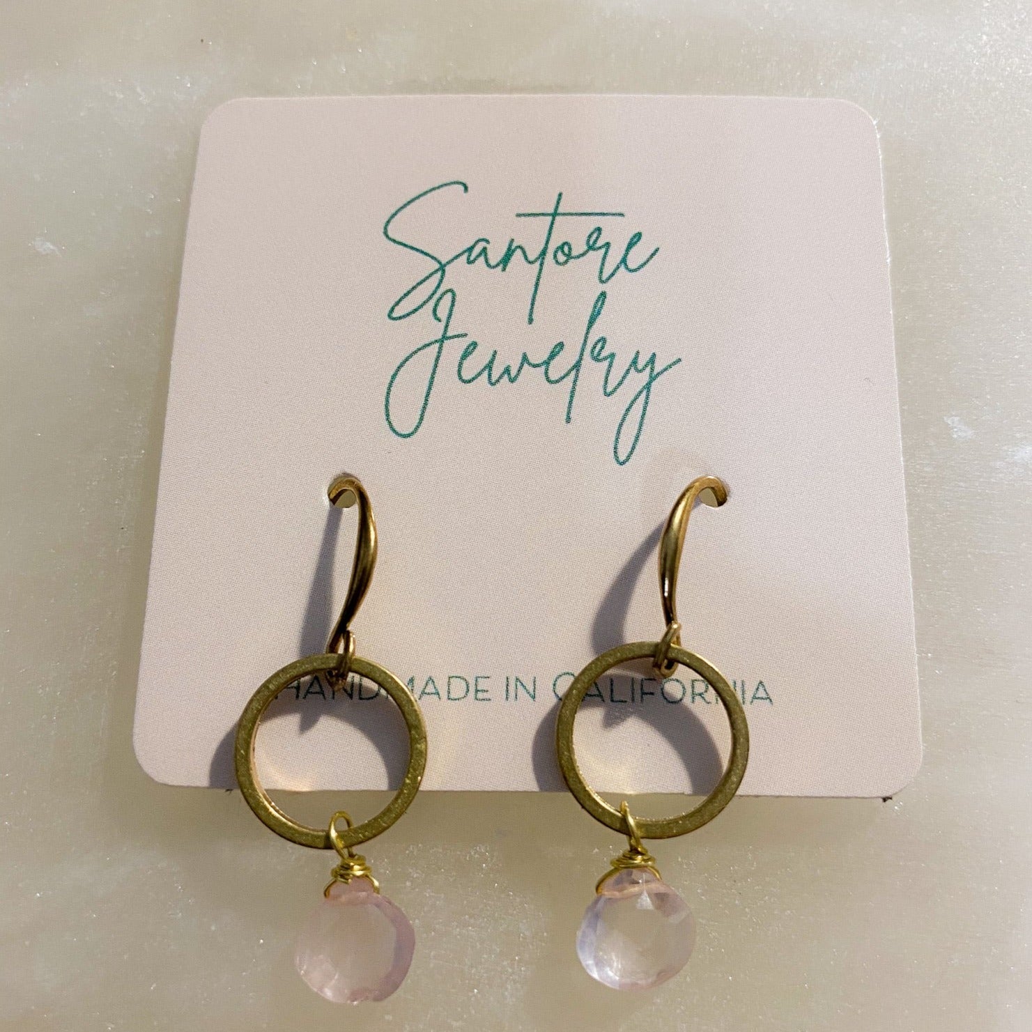 Circle Gemstone Earrings