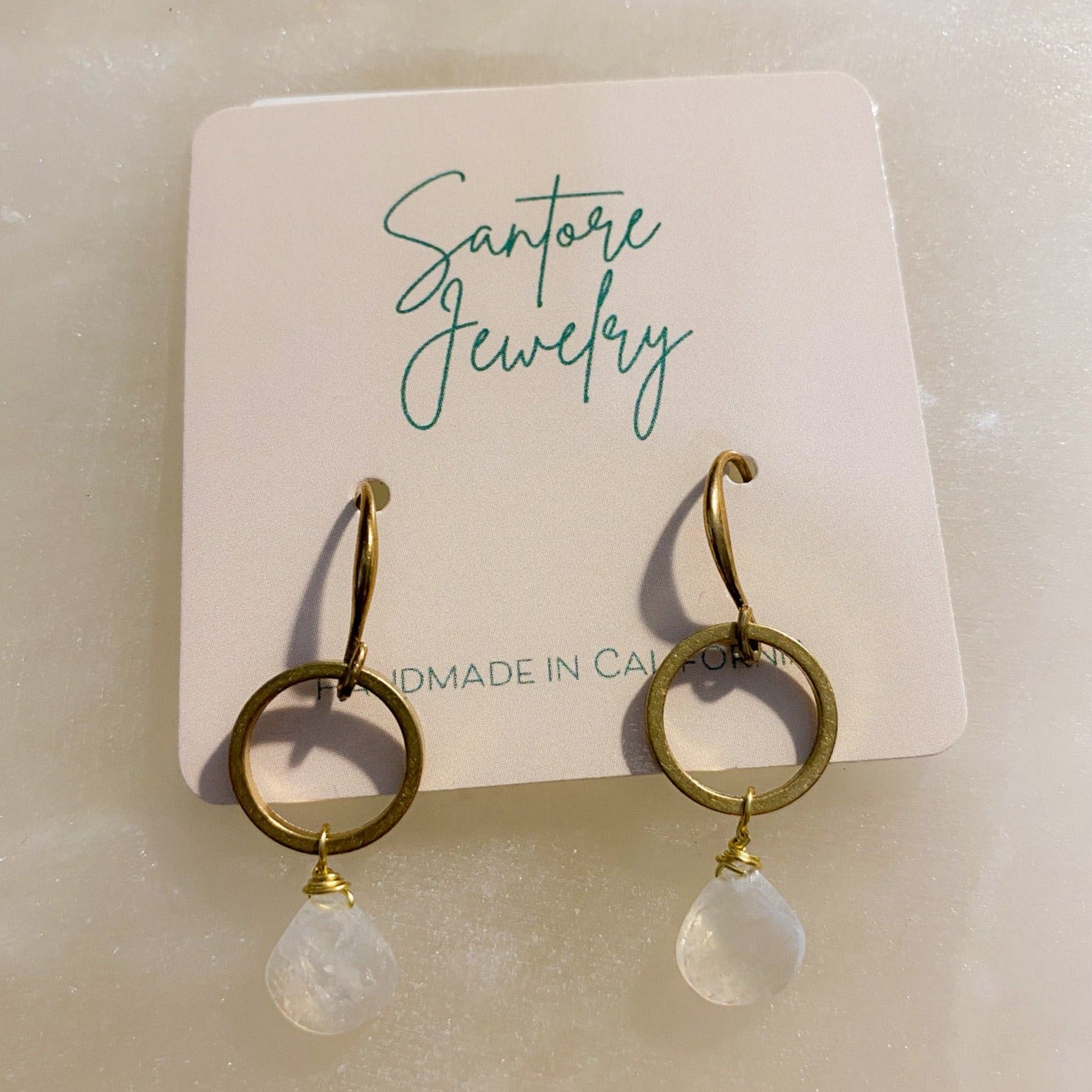 Circle Gemstone Earrings