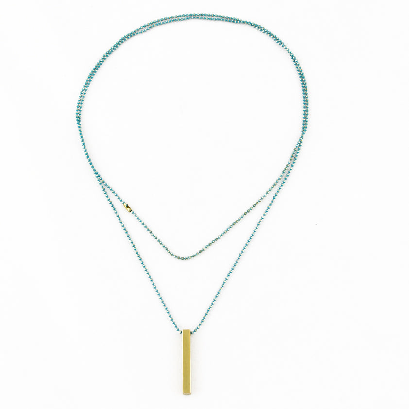 Long Gold Bar Necklace