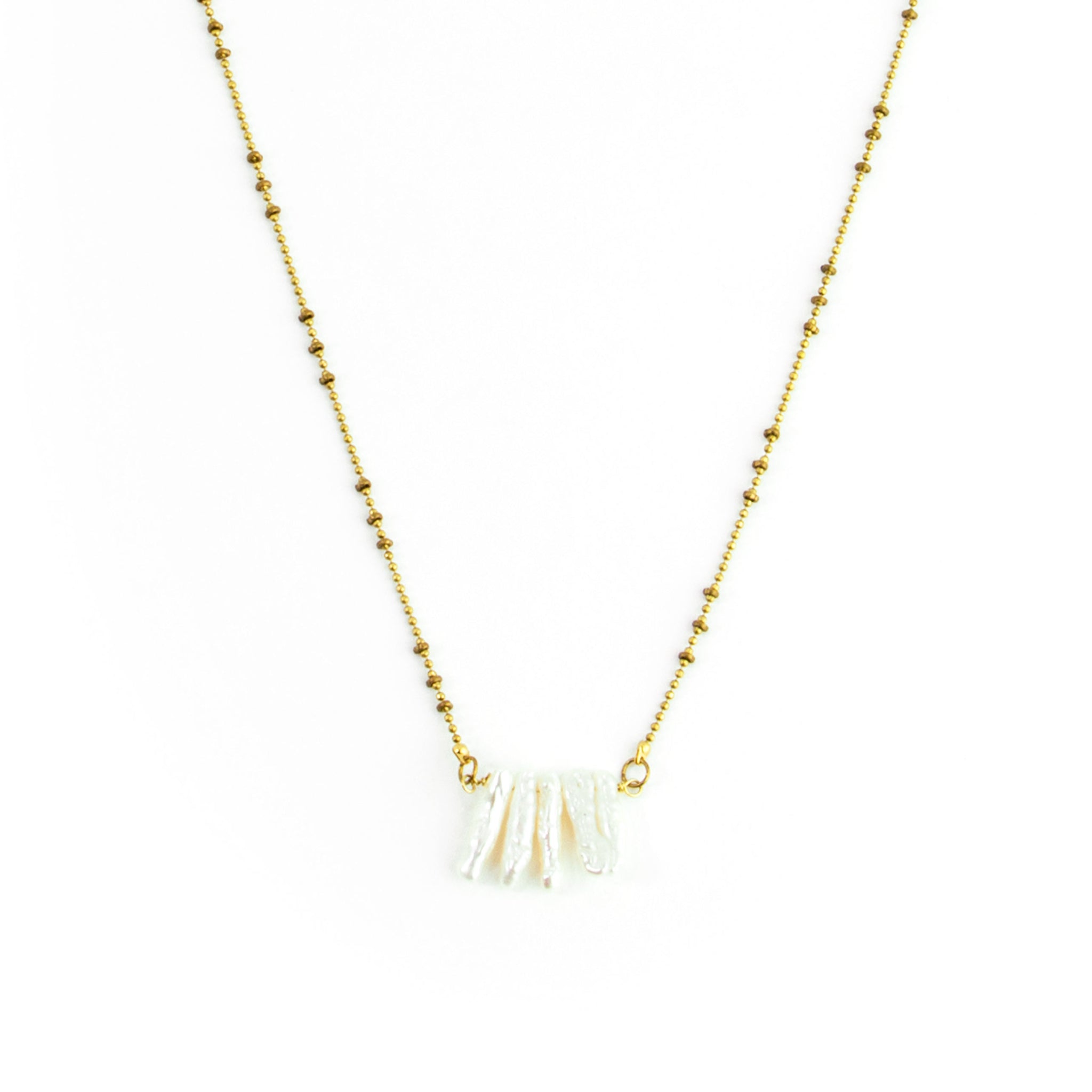 Pearl Stick Cluster Necklace