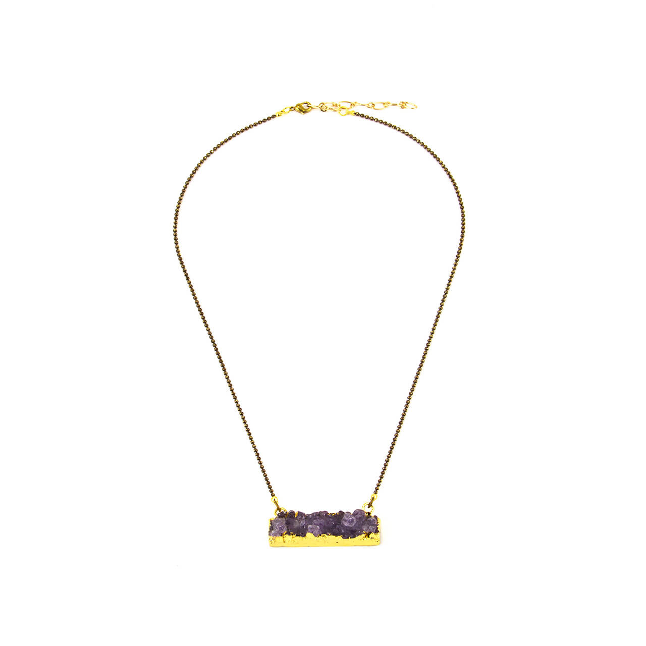Amethyst Rectangle Nugget Necklace