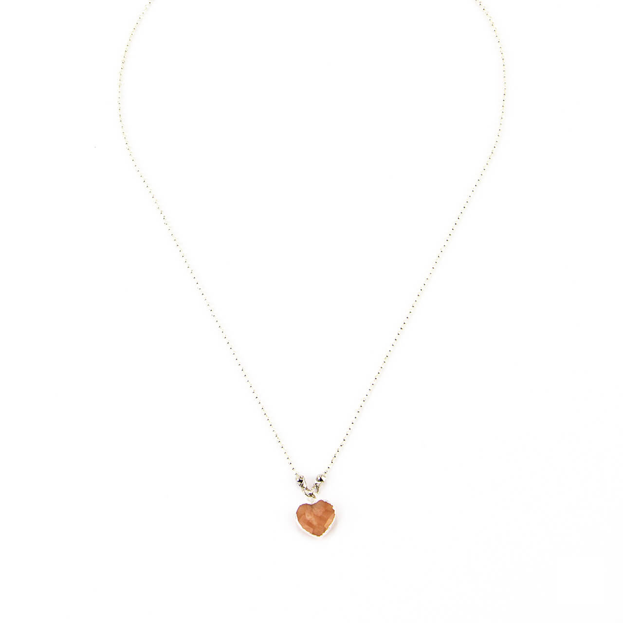 Pink Moonstone Heart Necklace