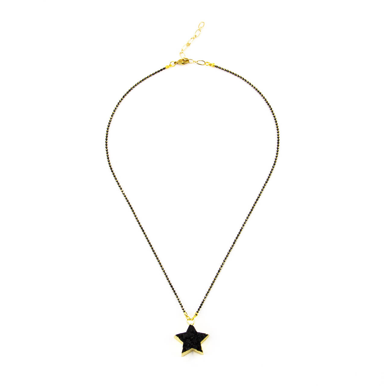 Druzy Black Star Necklace