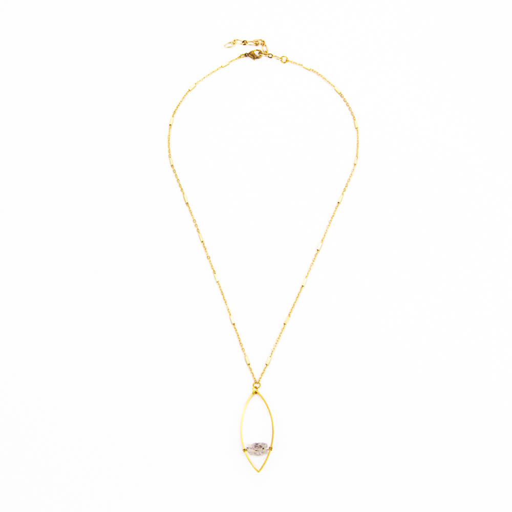 Herkimer Floating Marquise Necklace