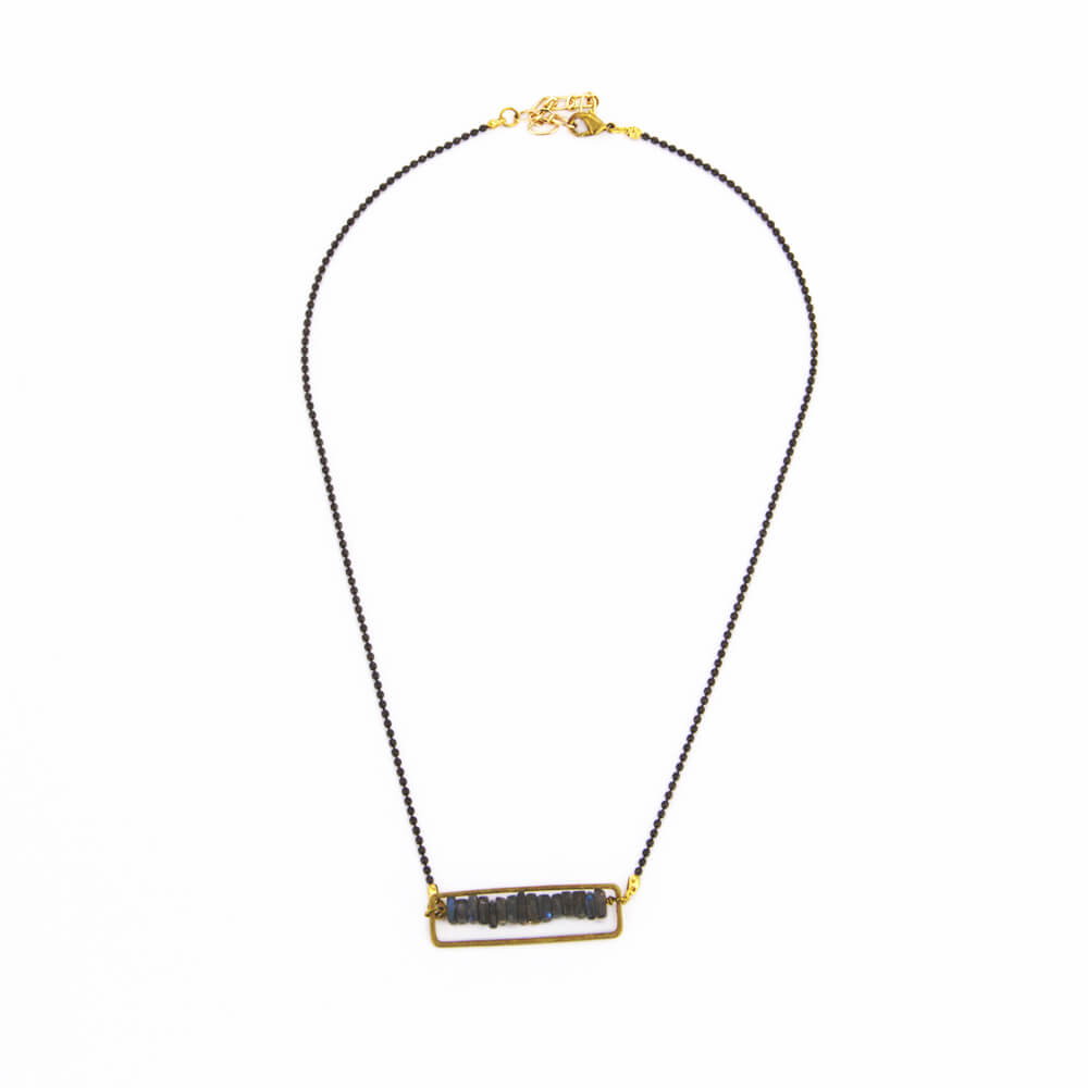 Cairns Necklace: Heishi Stone Rectangle Necklace