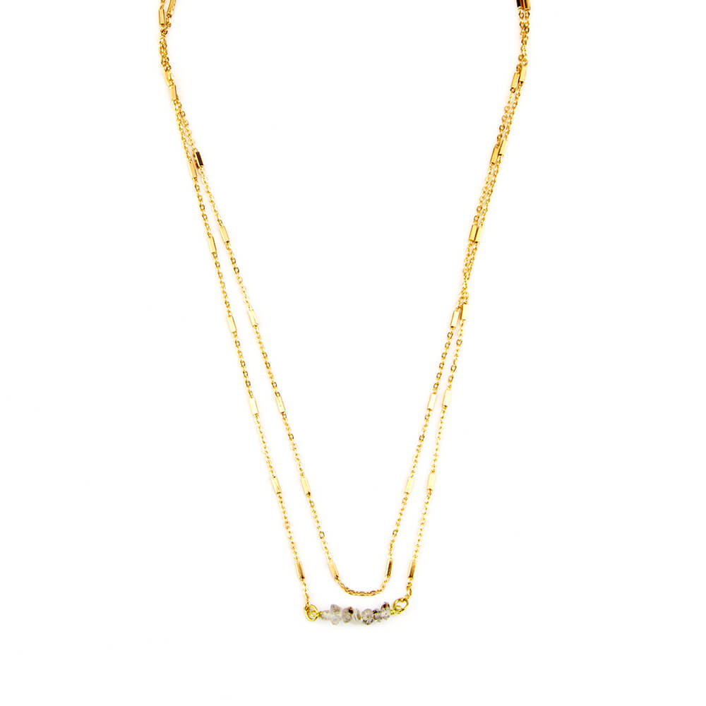 Gemstone Bar Herkimer Diamond Necklace