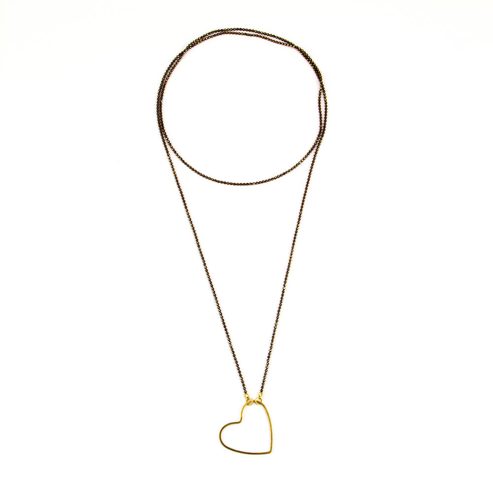 Long Gold Heart Necklace