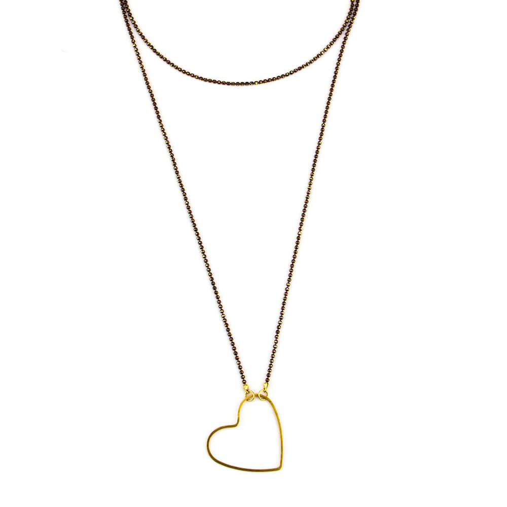 Long Gold Heart Necklace