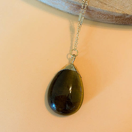 Long Gemstone Touch Stone Necklace
