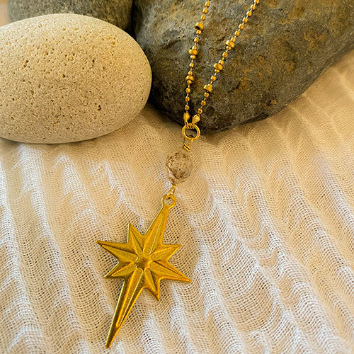 Polaris: North Star Necklace with Herkimer Diamond