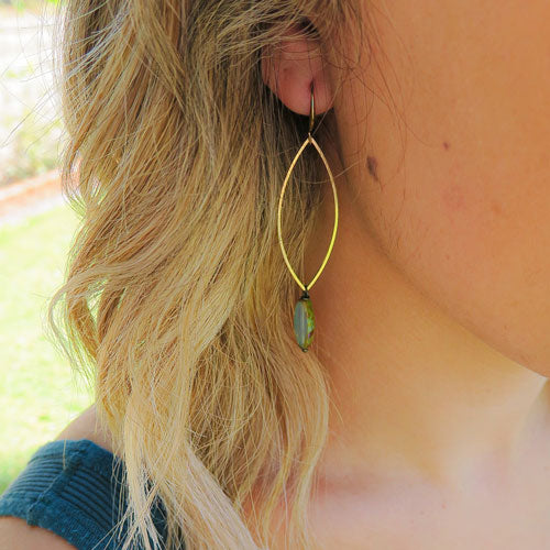 Lyra Earrings: Turquoise Marquise Earring